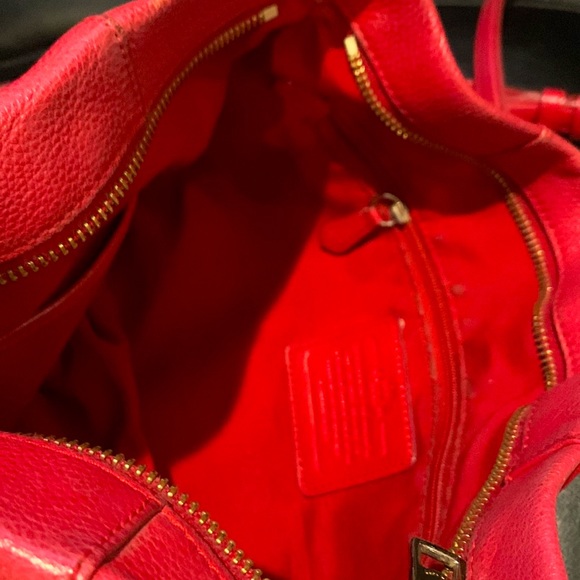 Authentic Coach Red Crossbody Bag - Picture 7 of 9